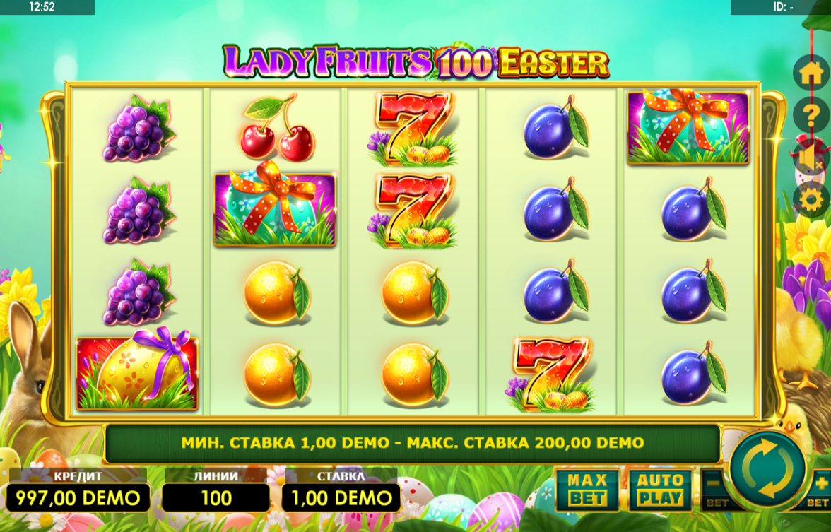 Изображение автомата Lady Fruits 100 Easter